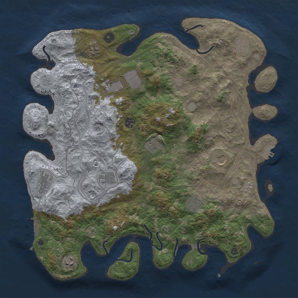 Rust Map: Procedural Map, Size: 4250, Seed: 678356088, 18 Monuments