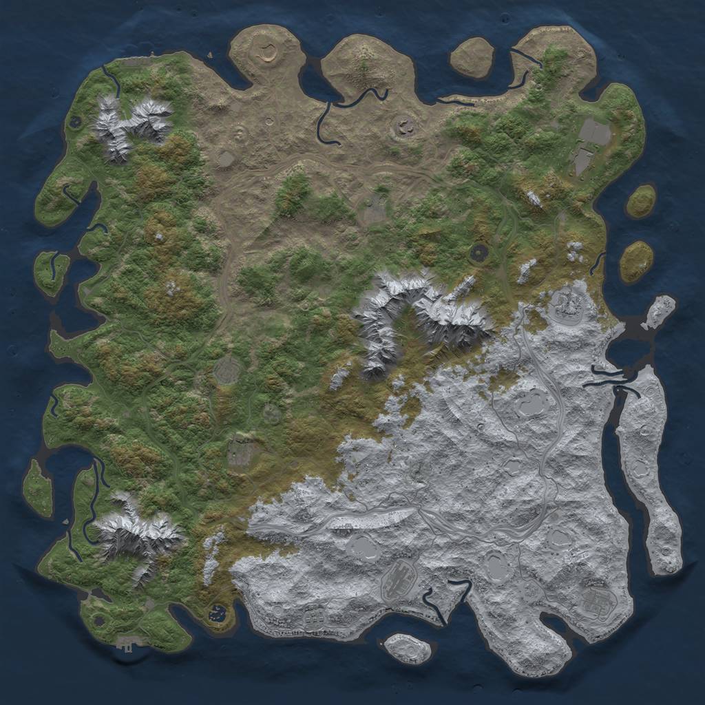 Rust Map: Procedural Map, Size: 6000, Seed: 18676009, 18 Monuments