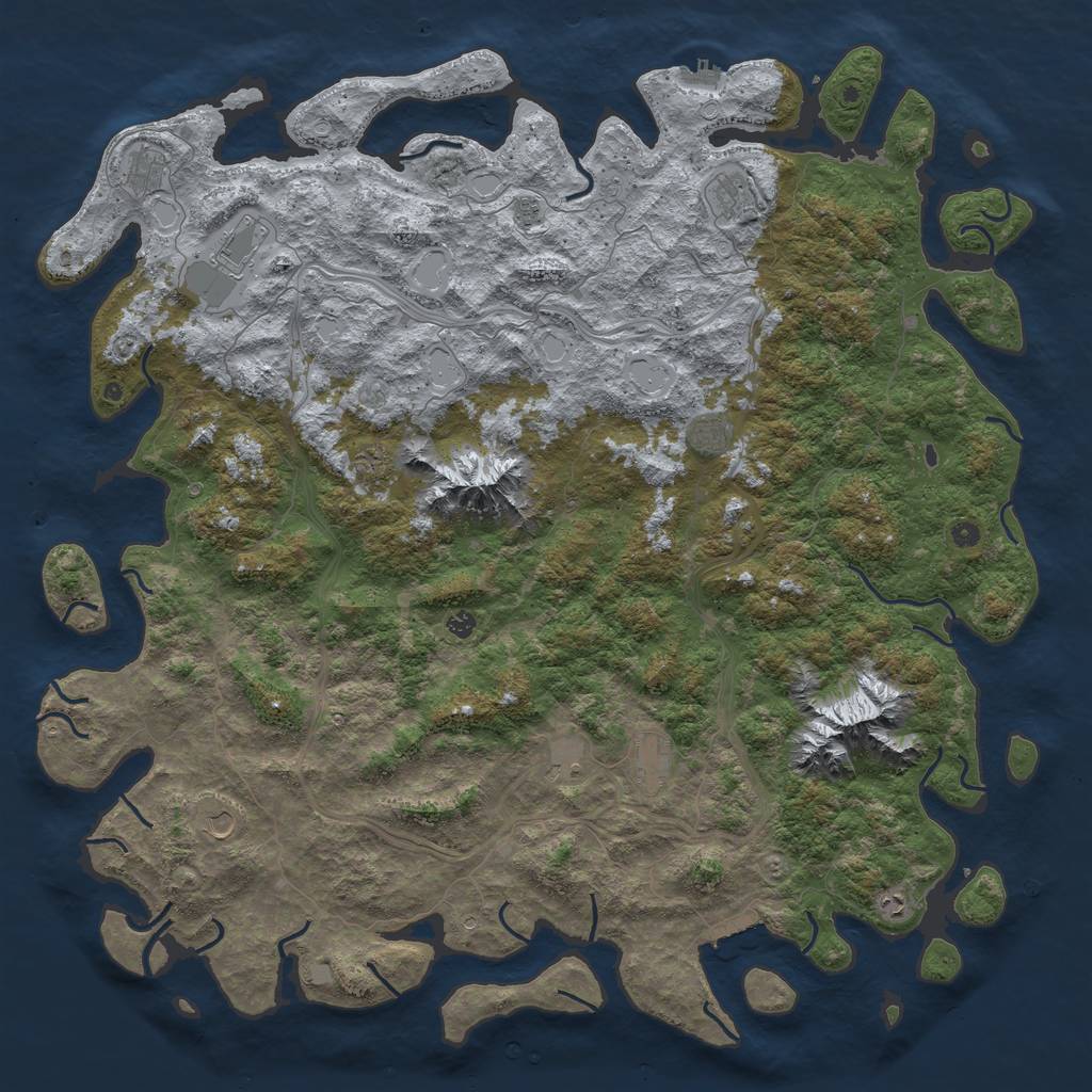 Rust Map: Procedural Map, Size: 6000, Seed: 187629512, 18 Monuments