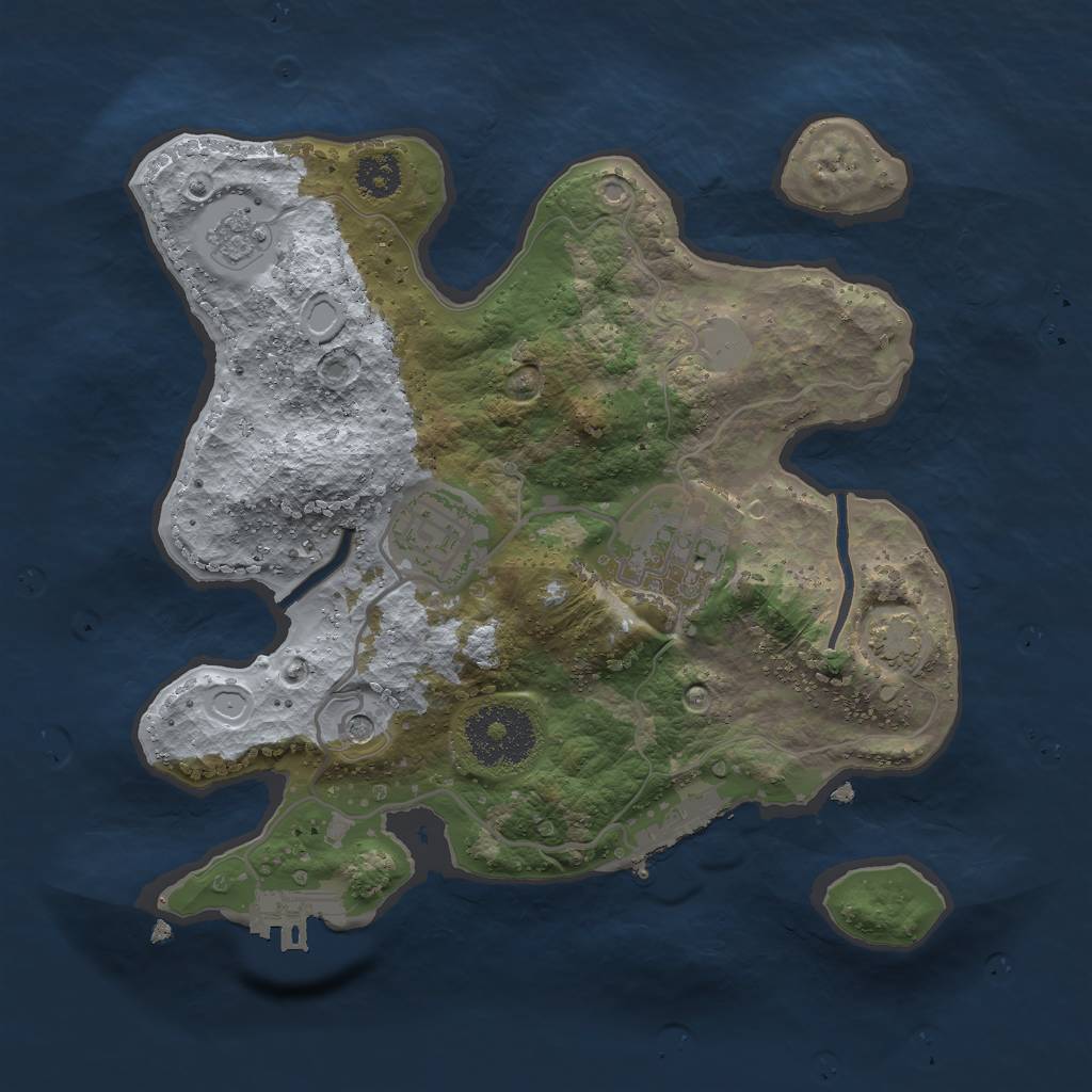 Rust Map: Procedural Map, Size: 2500, Seed: 20230321, 10 Monuments