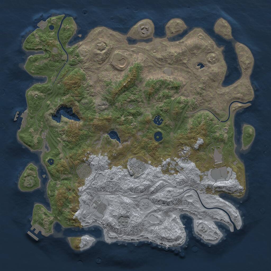 Rust Map: Procedural Map, Size: 4300, Seed: 1018737880, 15 Monuments