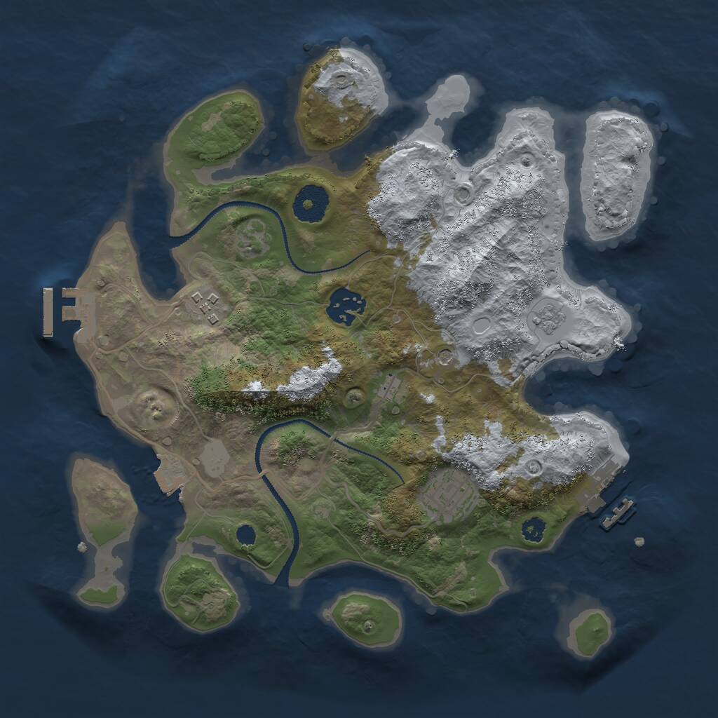 Rust Map: Procedural Map, Size: 2950, Seed: 73625, 8 Monuments