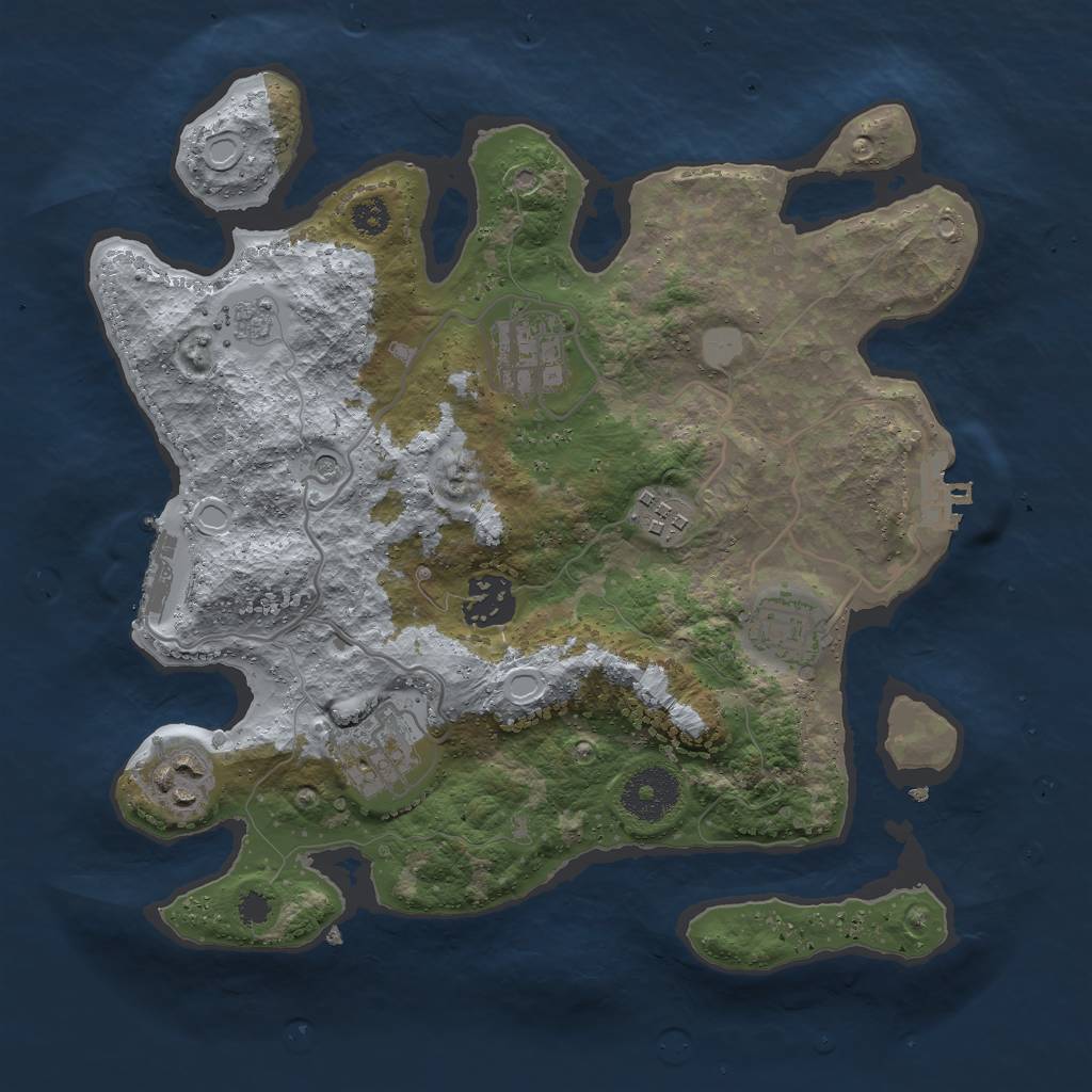 Rust Map: Procedural Map, Size: 3000, Seed: 20230321, 13 Monuments