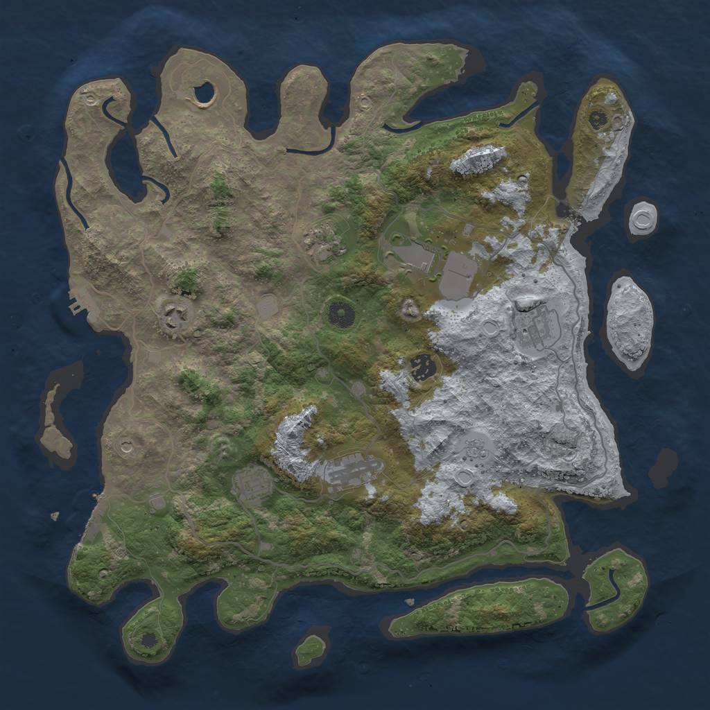 Rust Map: Procedural Map, Size: 4000, Seed: 362511083, 15 Monuments