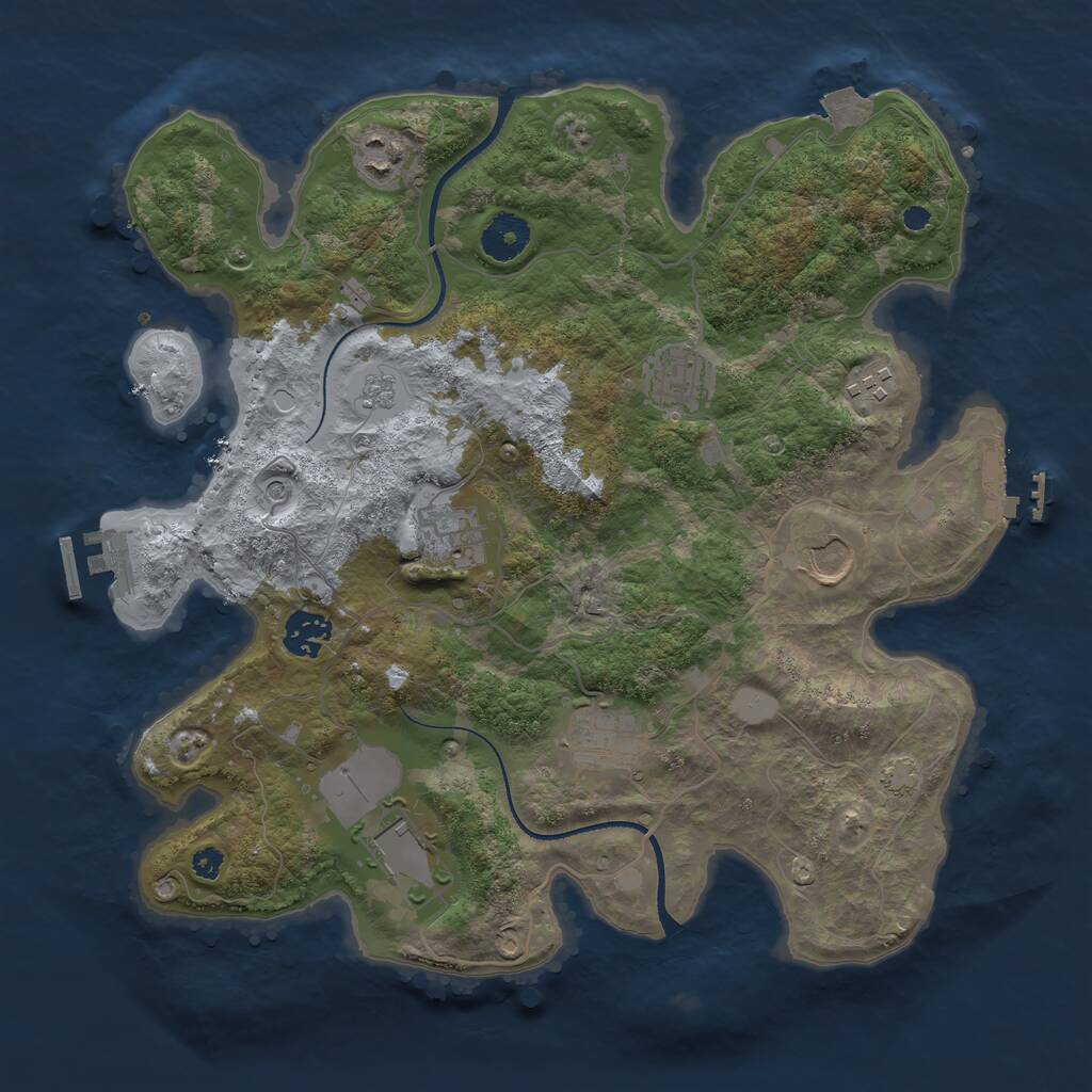 Rust Map: Procedural Map, Size: 3500, Seed: 1773093400, 14 Monuments