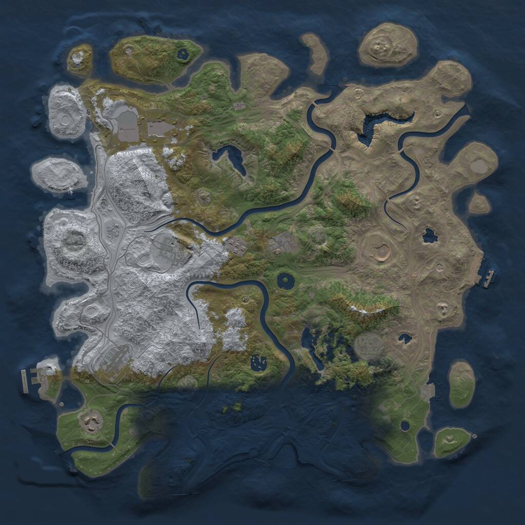 Rust Map: Procedural Map, Size: 4500, Seed: 15547, 15 Monuments