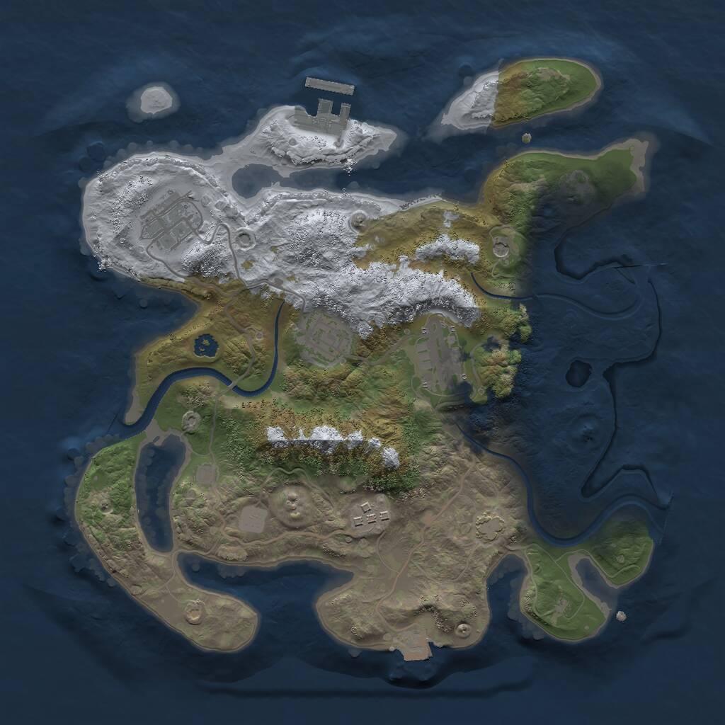 Rust Map: Procedural Map, Size: 3000, Seed: 4571096, 8 Monuments