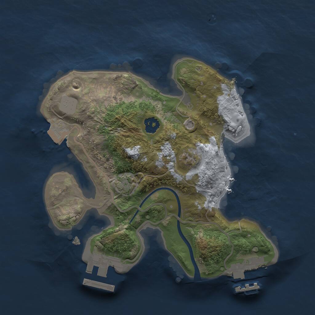 Rust Map: Procedural Map, Size: 2000, Seed: 947084368, 4 Monuments