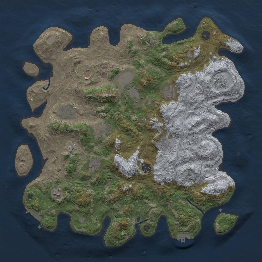 Rust Map: Procedural Map, Size: 4250, Seed: 2052035177, 19 Monuments