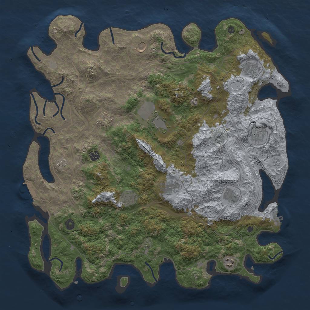 Rust Map: Procedural Map, Size: 4500, Seed: 15950070, 18 Monuments