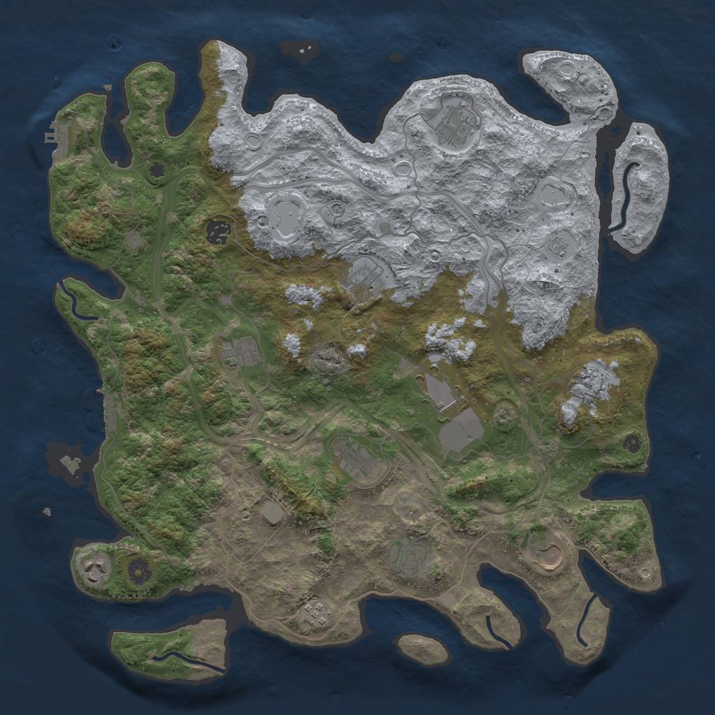 Rust Map: Procedural Map, Size: 4250, Seed: 5872442, 18 Monuments