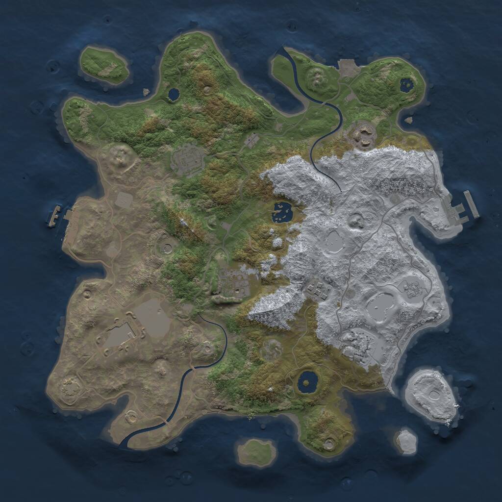 Rust Map: Procedural Map, Size: 3500, Seed: 10032023, 13 Monuments