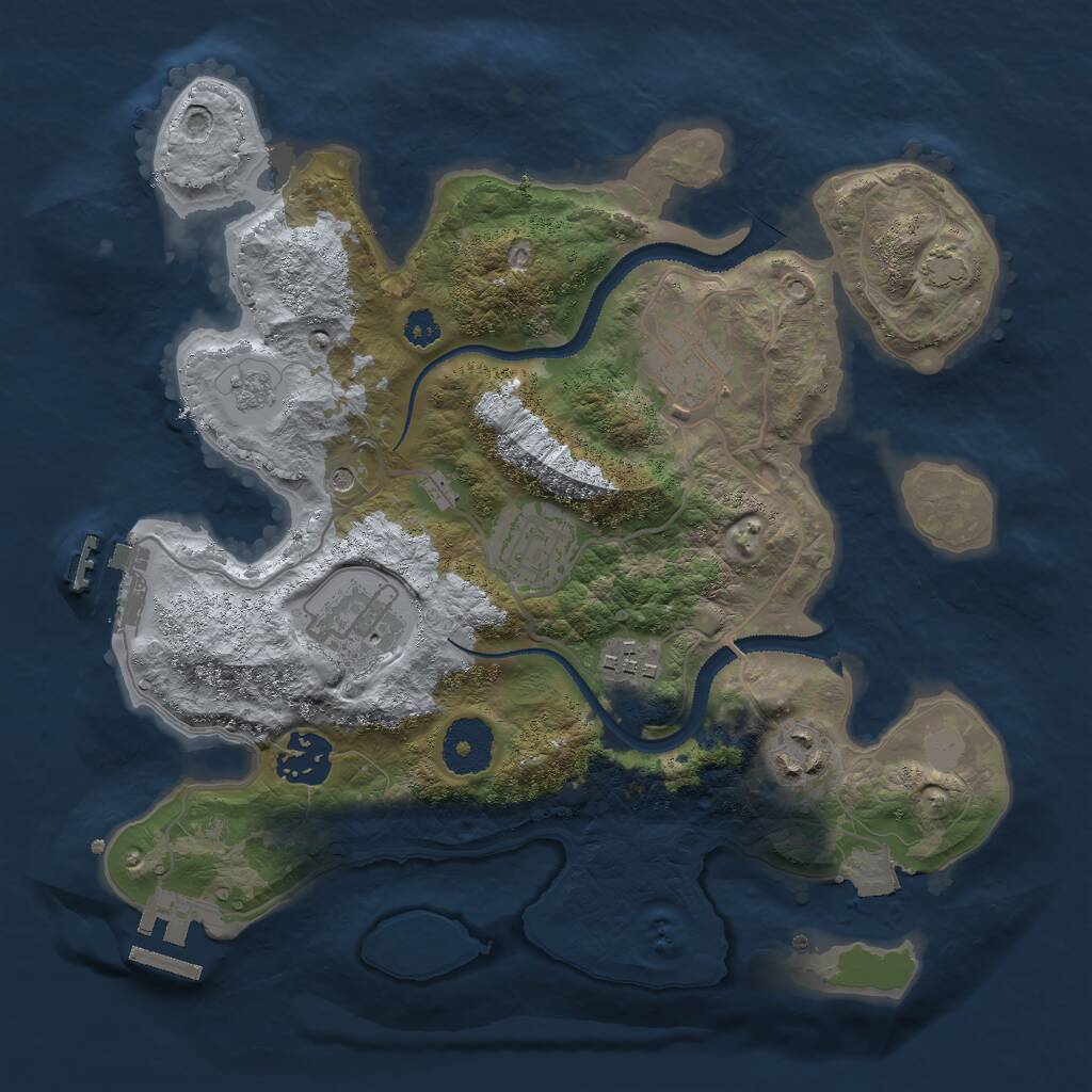 Rust Map: Procedural Map, Size: 3000, Seed: 180323, 12 Monuments