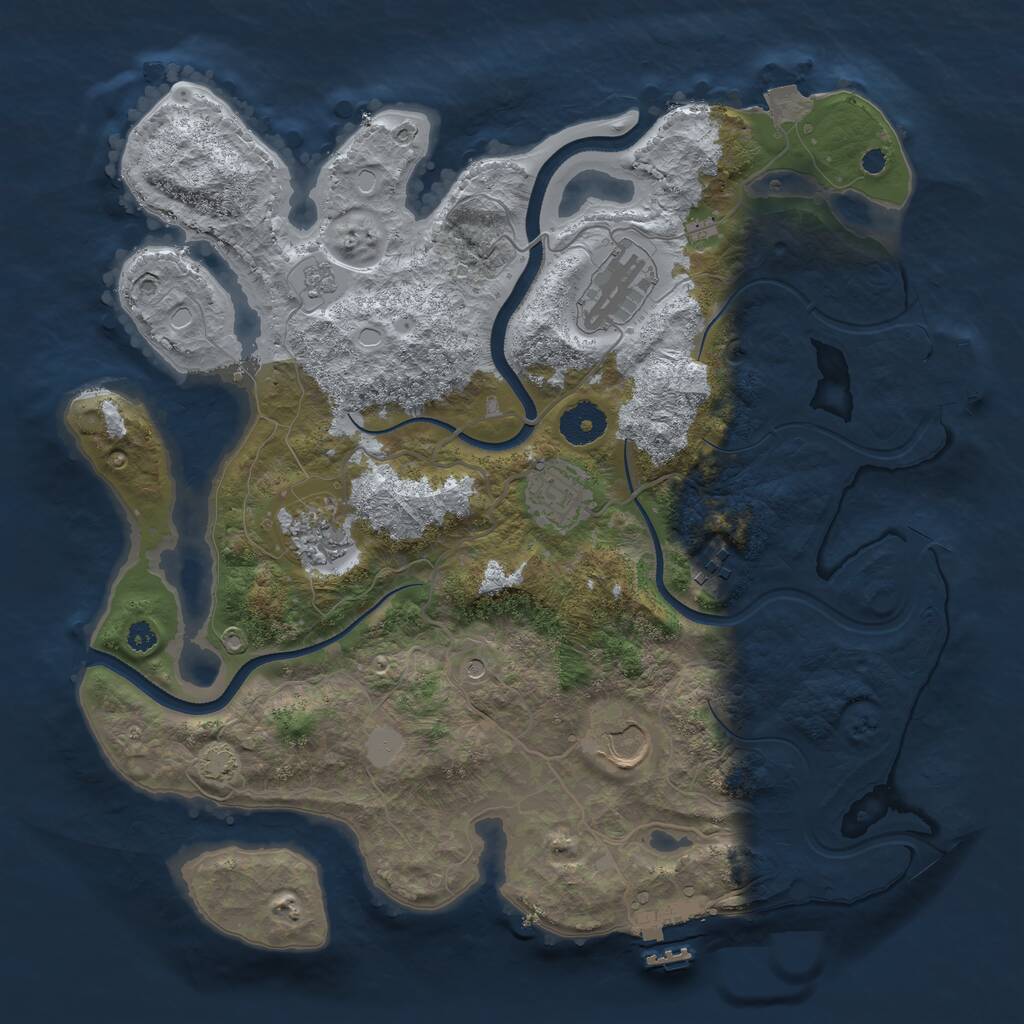 Rust Map: Procedural Map, Size: 3500, Seed: 1430105748, 11 Monuments