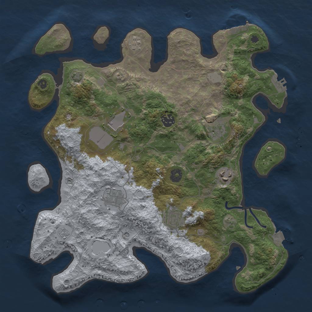 Rust Map: Procedural Map, Size: 3500, Seed: 31052001, 15 Monuments