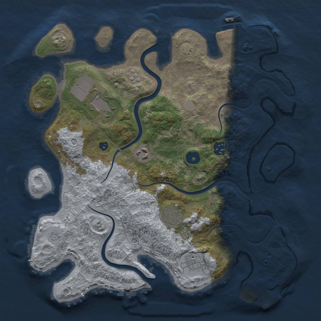 Rust Map: Procedural Map, Size: 3500, Seed: 31052001, 12 Monuments