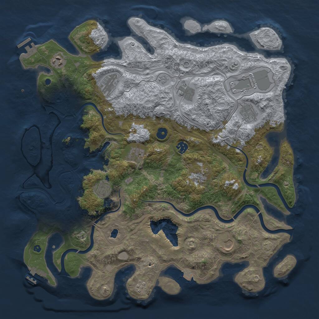 Rust Map: Procedural Map, Size: 4250, Seed: 255735733, 17 Monuments