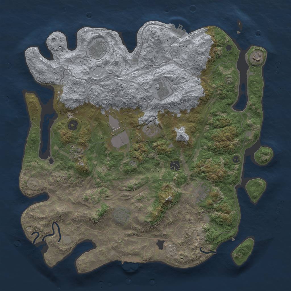 Rust Map: Procedural Map, Size: 4250, Seed: 7748104, 17 Monuments