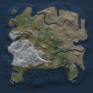 Thumbnail Rust Map: Procedural Map, Size: 3700, Seed: 59627022, 16 Monuments