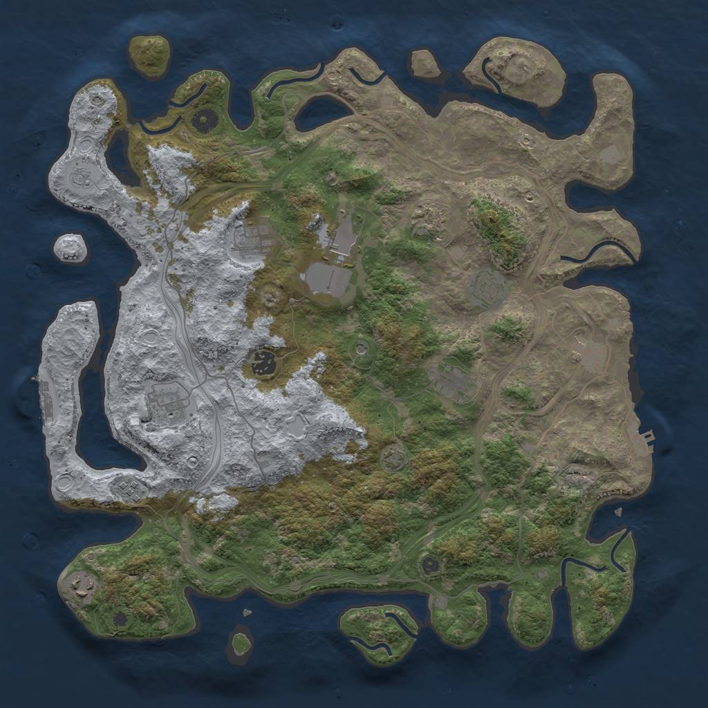 Rust Map: Procedural Map, Size: 4250, Seed: 935106152, 18 Monuments