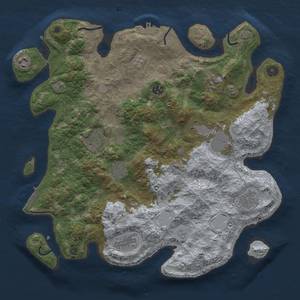 Thumbnail Rust Map: Procedural Map, Size: 3900, Seed: 9456265, 17 Monuments