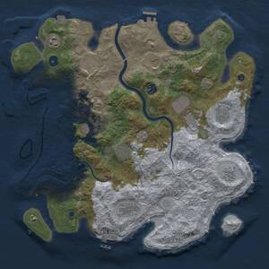 Thumbnail Rust Map: Procedural Map, Size: 3900, Seed: 9456265, 17 Monuments