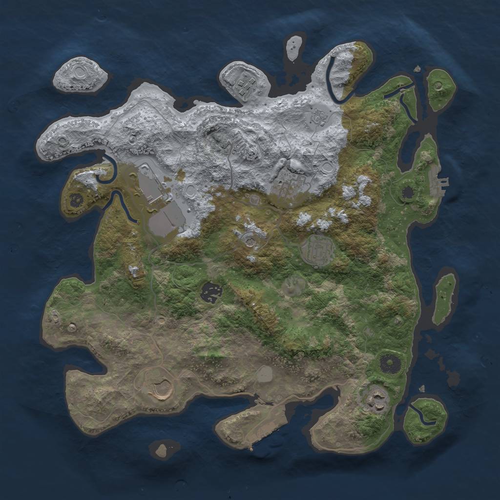 Rust Map: Procedural Map, Size: 3600, Seed: 56827965, 14 Monuments