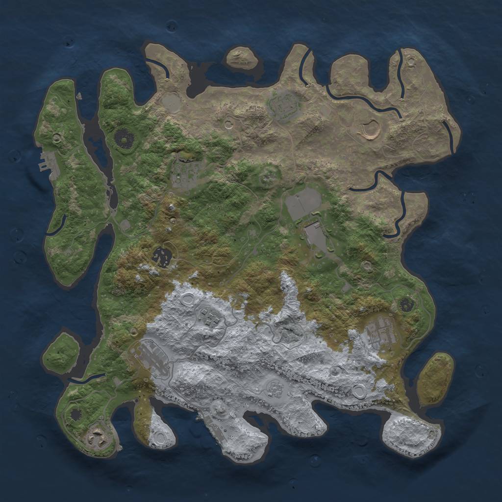 Rust Map: Procedural Map, Size: 3750, Seed: 230323, 16 Monuments