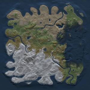 Thumbnail Rust Map: Procedural Map, Size: 5000, Seed: 406626964, 17 Monuments