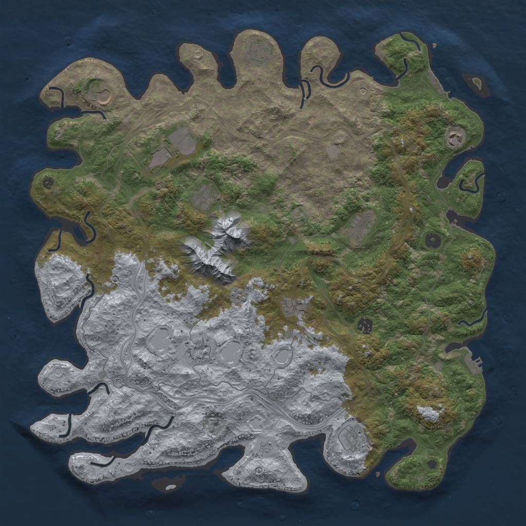 Rust Map: Procedural Map, Size: 5000, Seed: 406626964, 18 Monuments