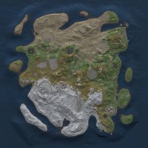 Thumbnail Rust Map: Procedural Map, Size: 3500, Seed: 1705112478, 16 Monuments