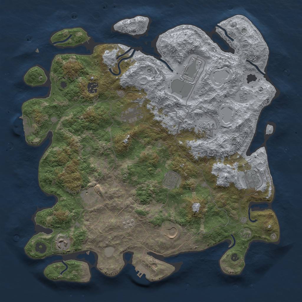 Rust Map: Procedural Map, Size: 4000, Seed: 796982040, 17 Monuments
