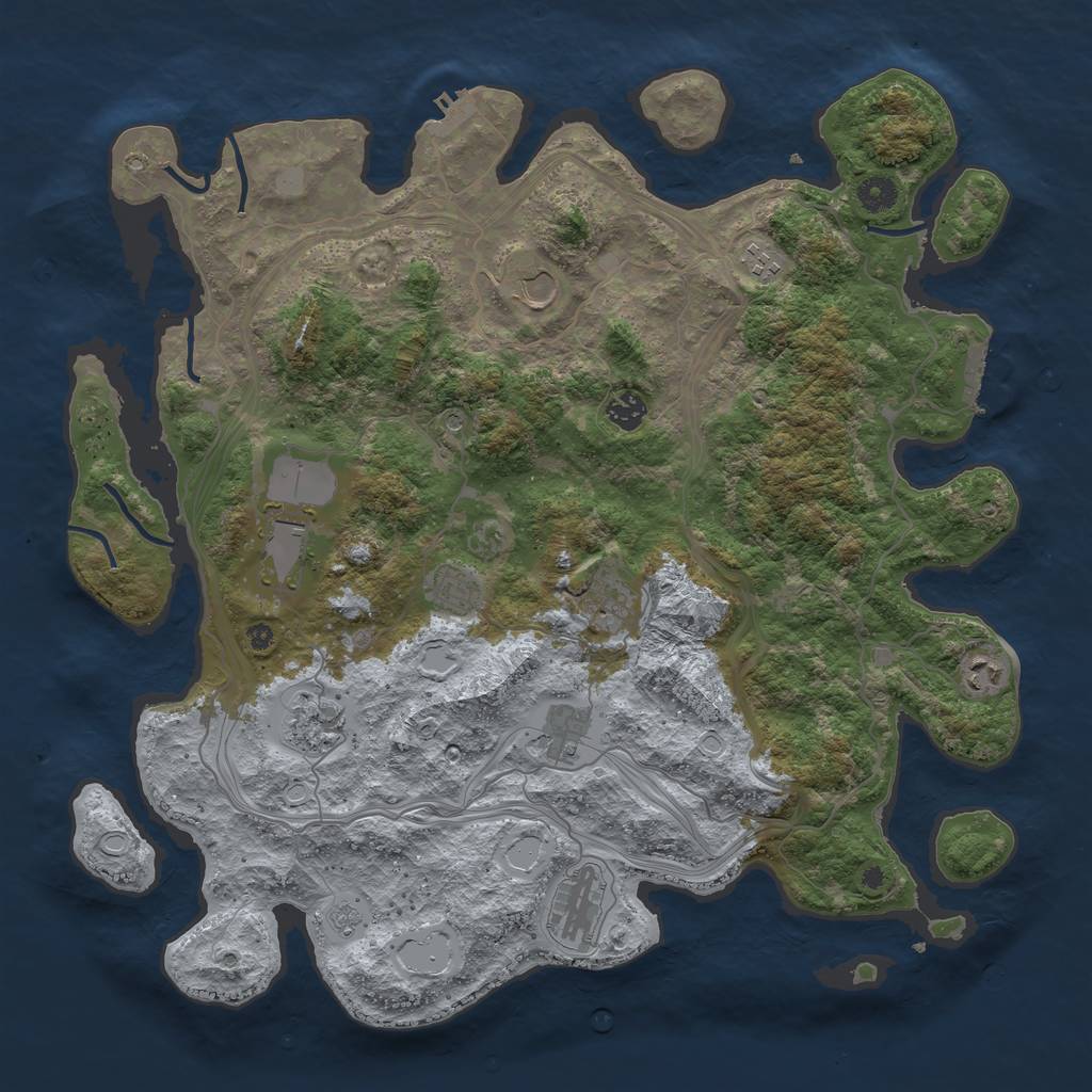 Rust Map: Procedural Map, Size: 4300, Seed: 23494617, 17 Monuments