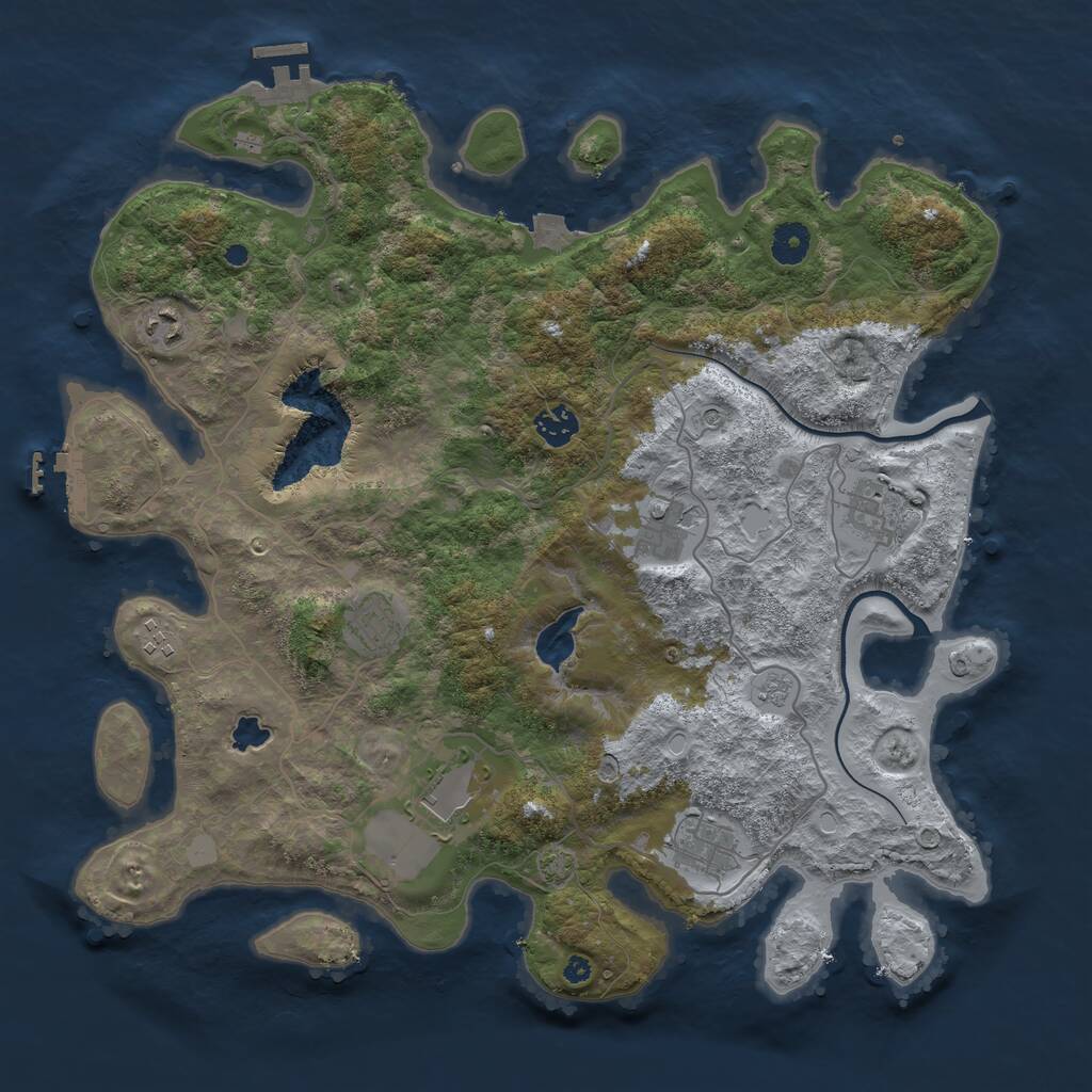 Rust Map: Procedural Map, Size: 4000, Seed: 485899450, 14 Monuments