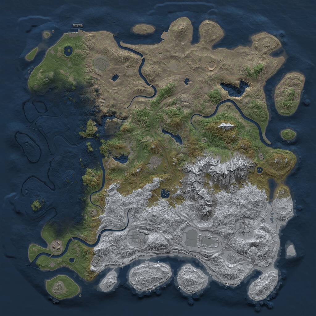 Rust Map: Procedural Map, Size: 5000, Seed: 45006500, 15 Monuments