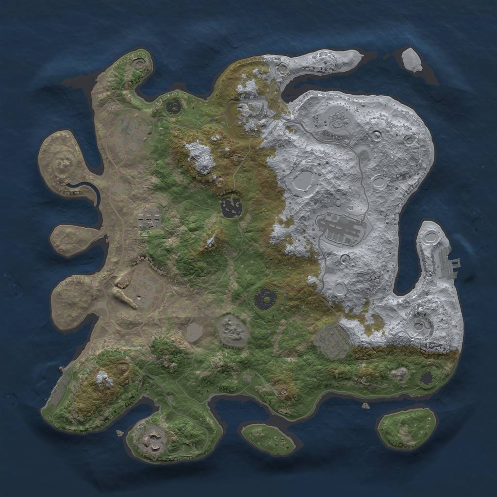Rust Map: Procedural Map, Size: 3400, Seed: 40000, 15 Monuments