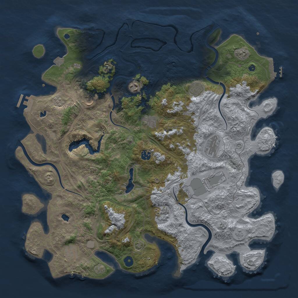 Rust Map: Procedural Map, Size: 4500, Seed: 10042003, 16 Monuments