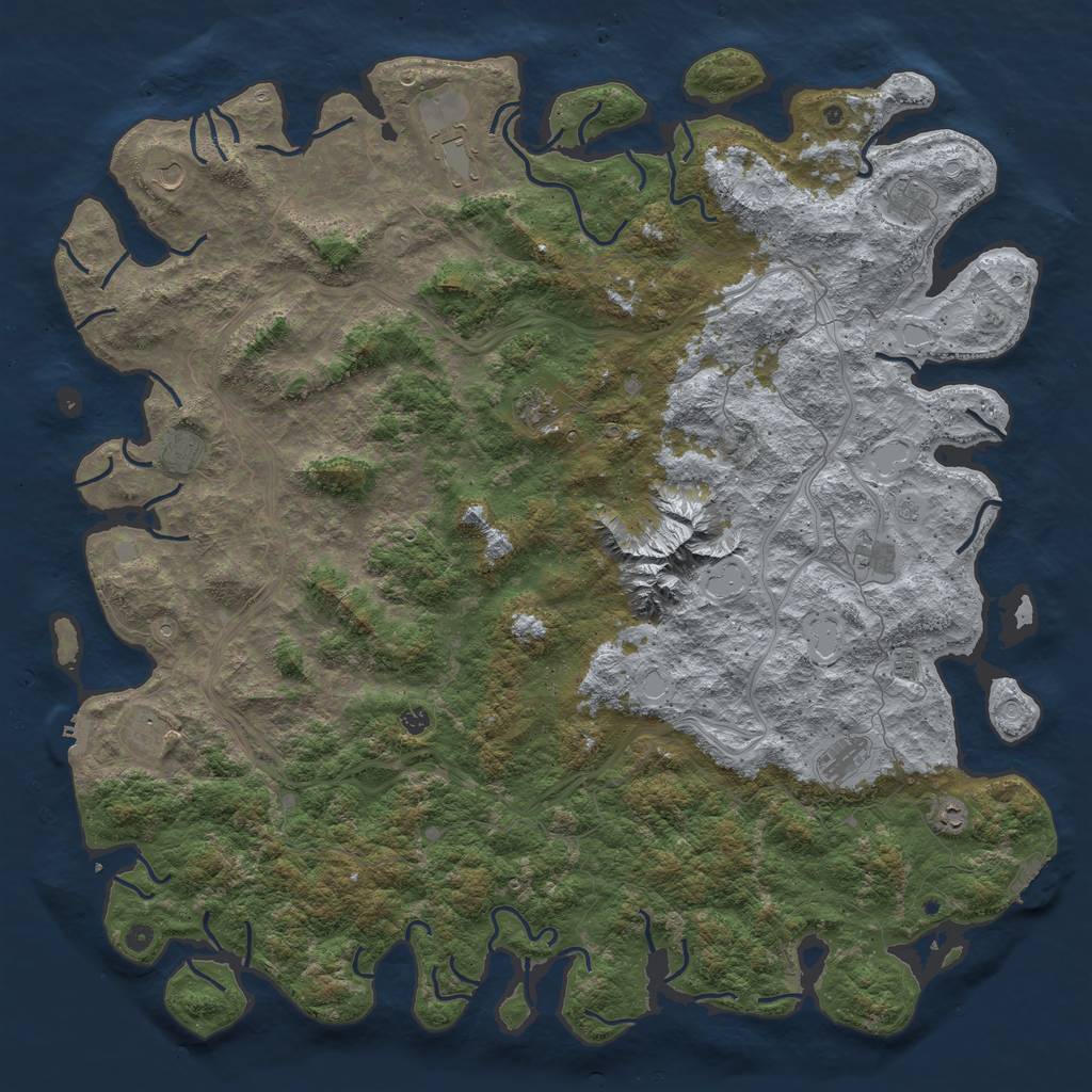 Rust Map: Procedural Map, Size: 6000, Seed: 1829359859, 18 Monuments