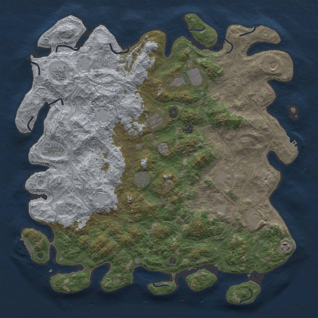 Rust Map: Procedural Map, Size: 4800, Seed: 2055585486, 18 Monuments