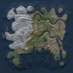 Thumbnail Rust Map: Procedural Map, Size: 3500, Seed: 992758363, 12 Monuments