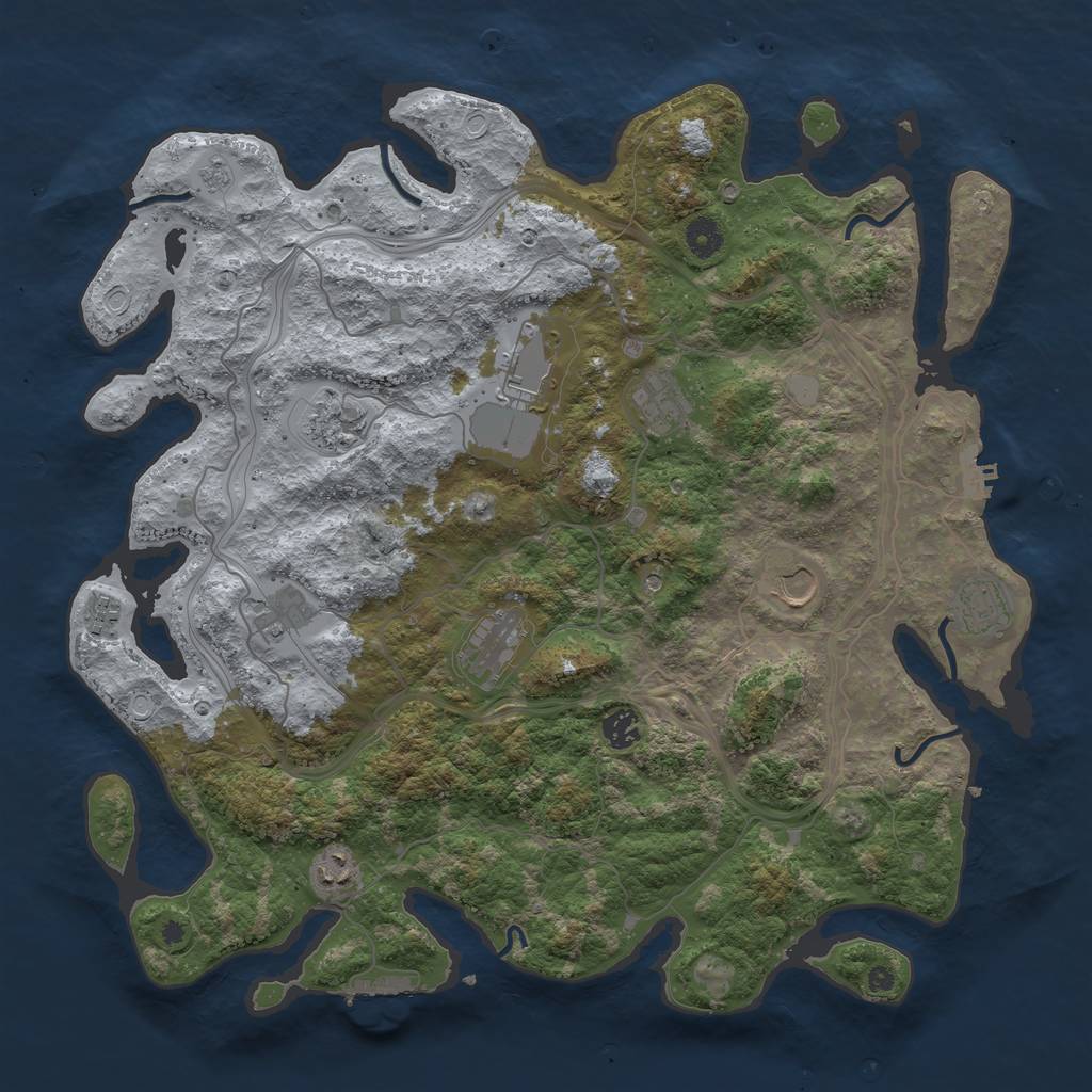 Rust Map: Procedural Map, Size: 4250, Seed: 1098124098, 17 Monuments