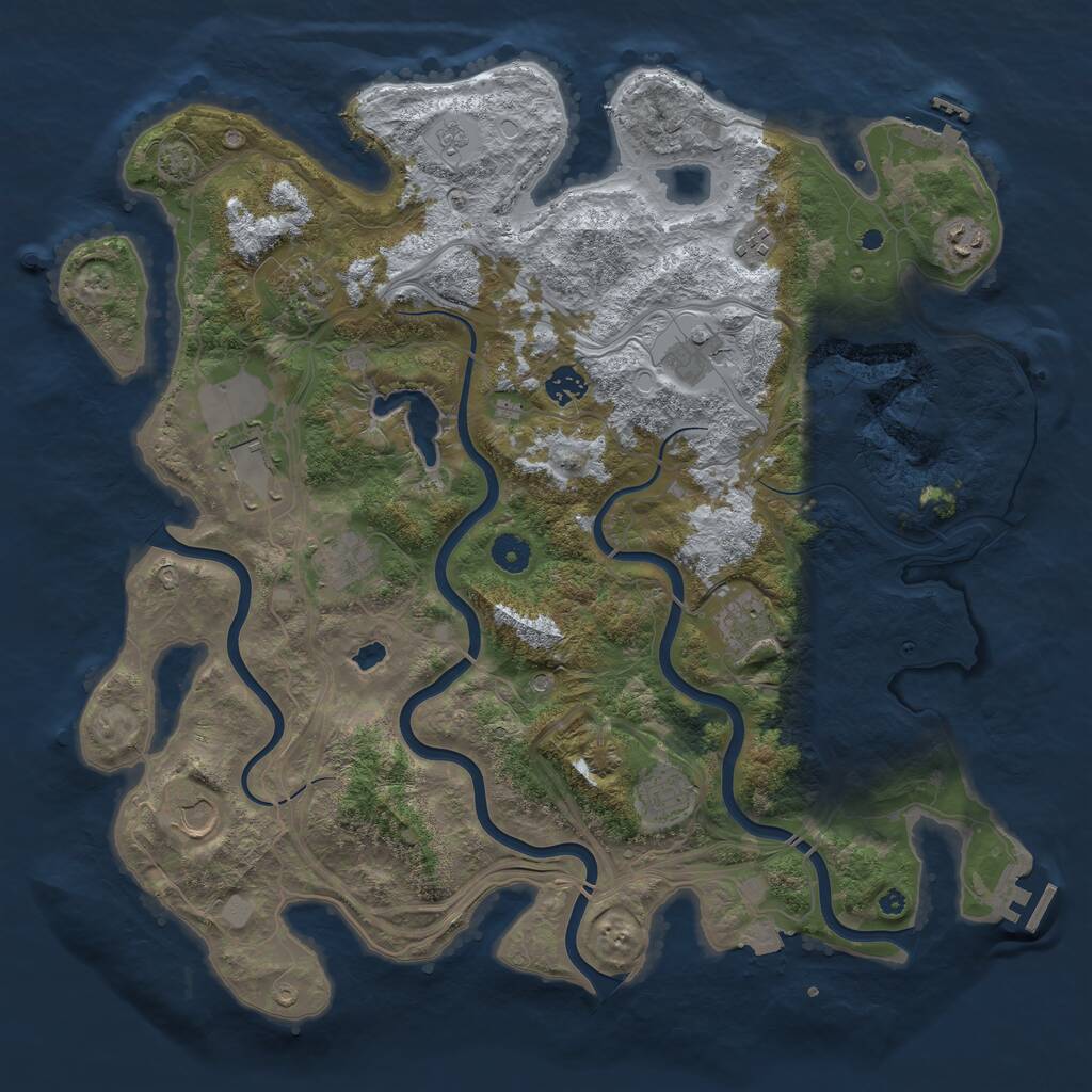 Rust Map: Procedural Map, Size: 4250, Seed: 598531981, 16 Monuments