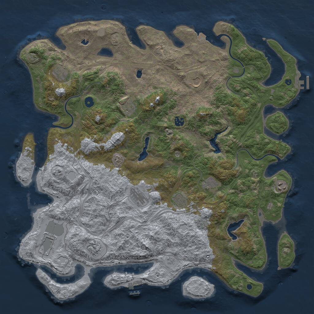 Rust Map: Procedural Map, Size: 4800, Seed: 1750340335, 17 Monuments
