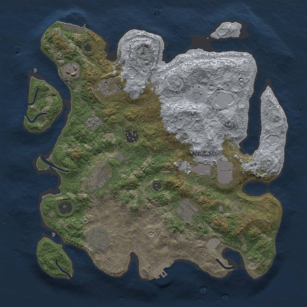 Rust Map: Procedural Map, Size: 3500, Seed: 46818487, 15 Monuments