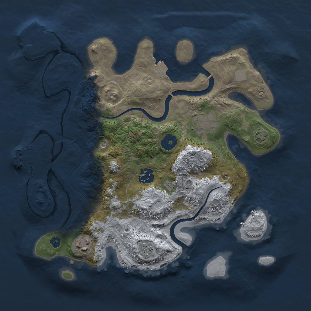 Rust Map: Procedural Map, Size: 3000, Seed: 1271660334, 9 Monuments