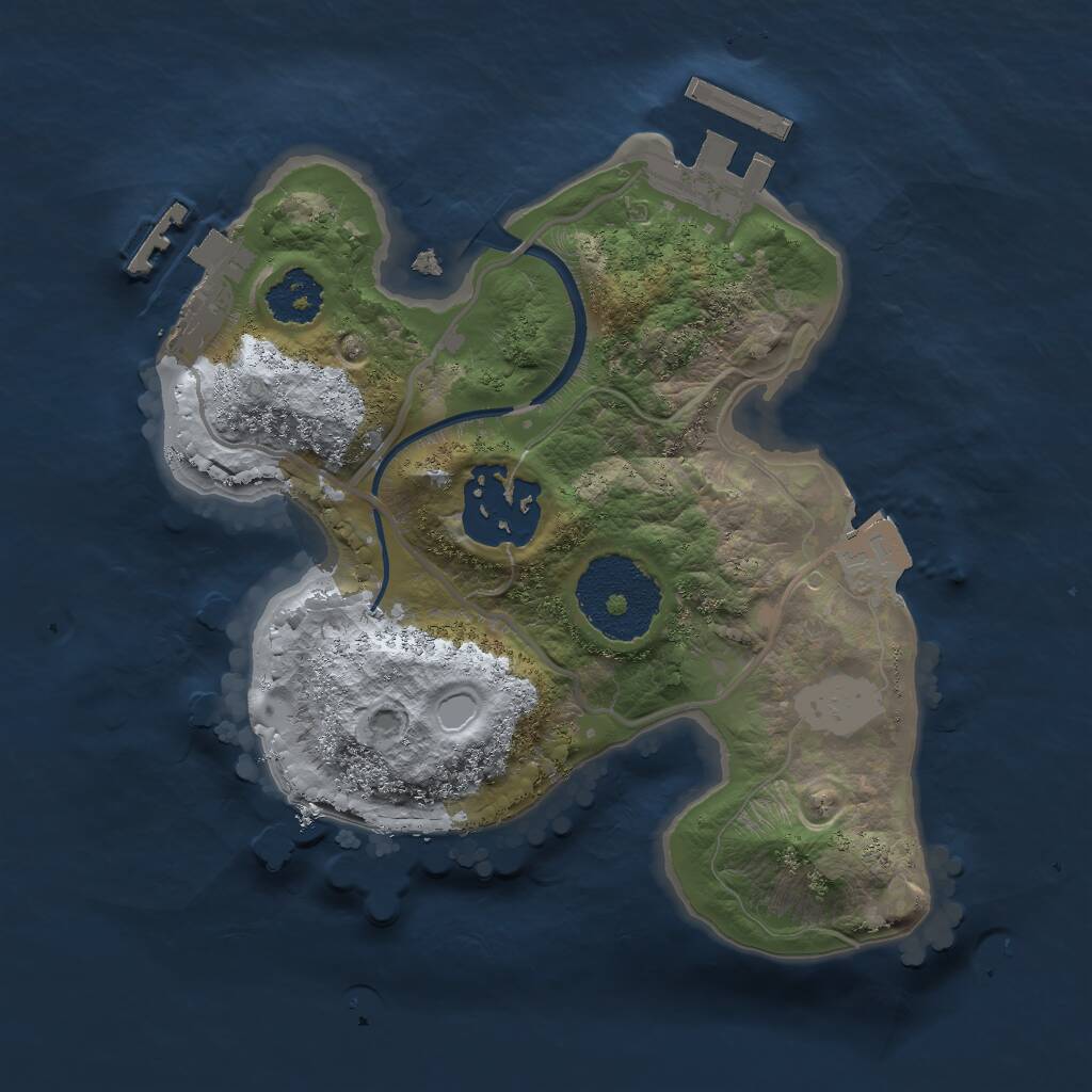 Rust Map: Procedural Map, Size: 2000, Seed: 461362576, 4 Monuments