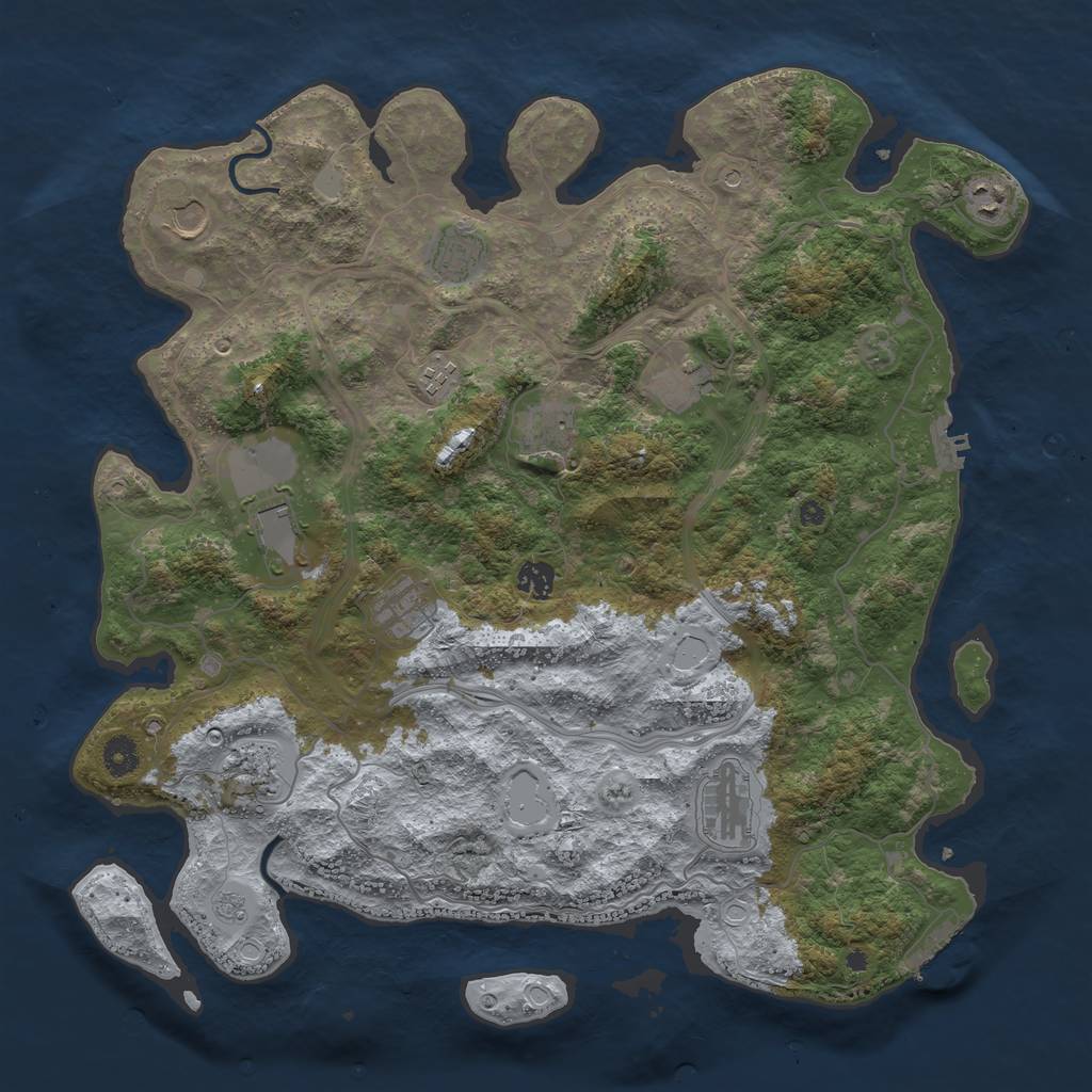 Rust Map: Procedural Map, Size: 4250, Seed: 774799274, 18 Monuments