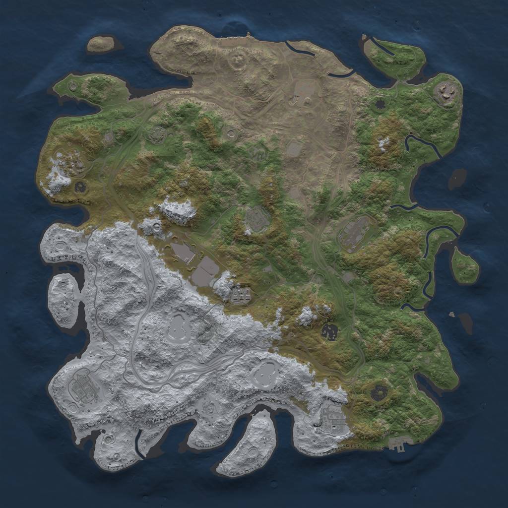 Rust Map: Procedural Map, Size: 4500, Seed: 431574731, 18 Monuments