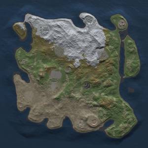 Thumbnail Rust Map: Barren, Size: 3500, Seed: 1196779890, 12 Monuments