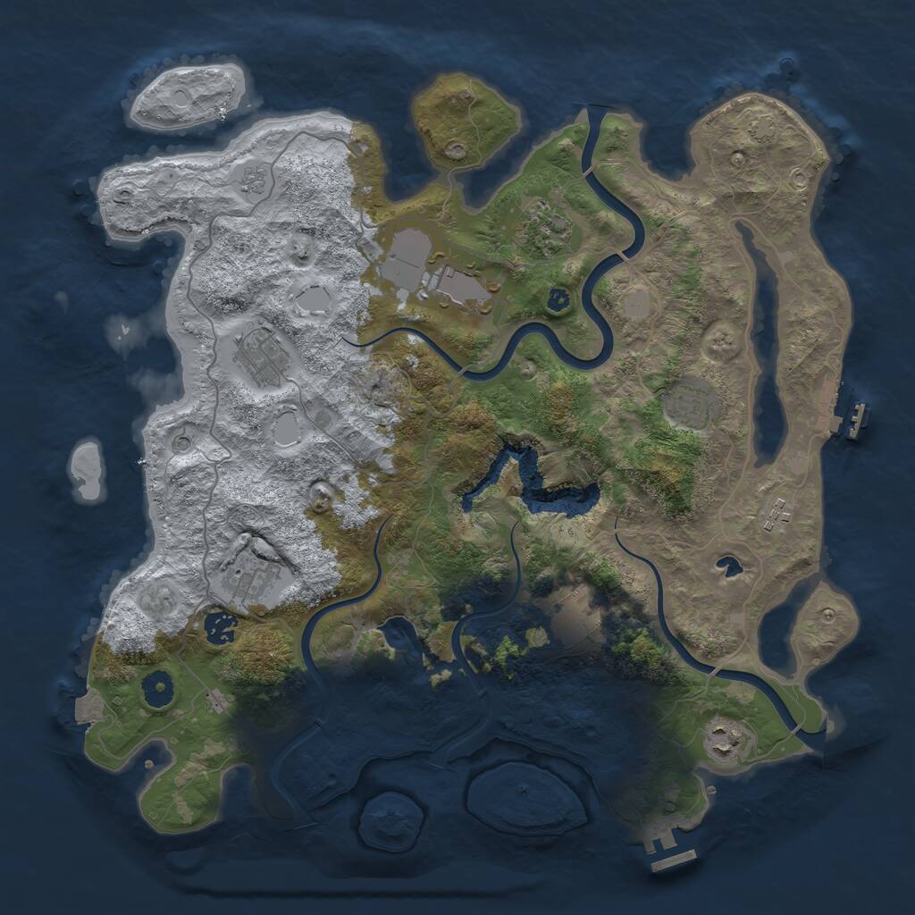 Rust Map: Procedural Map, Size: 4000, Seed: 1331448202, 15 Monuments